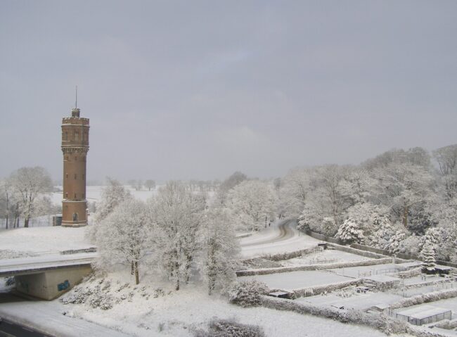 Watertoren in de winter